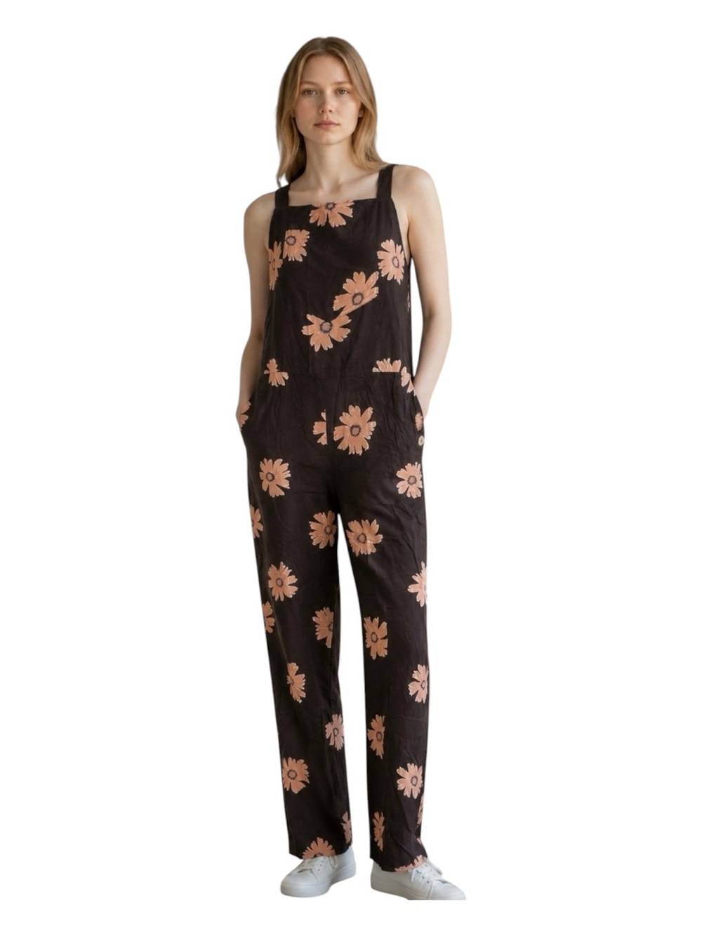 Wildfox Swim RARE Black Pink Daisies Overall Jumper Cover-up Medium New